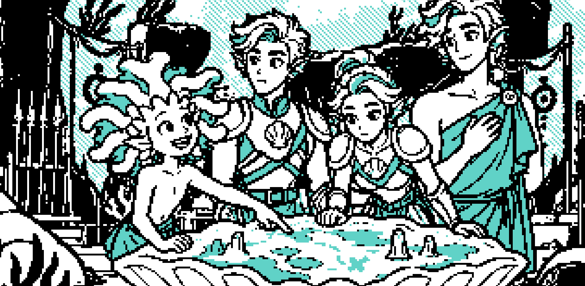 Une bataille aquatique avec des Siréniens dans Ego Fabula Retro