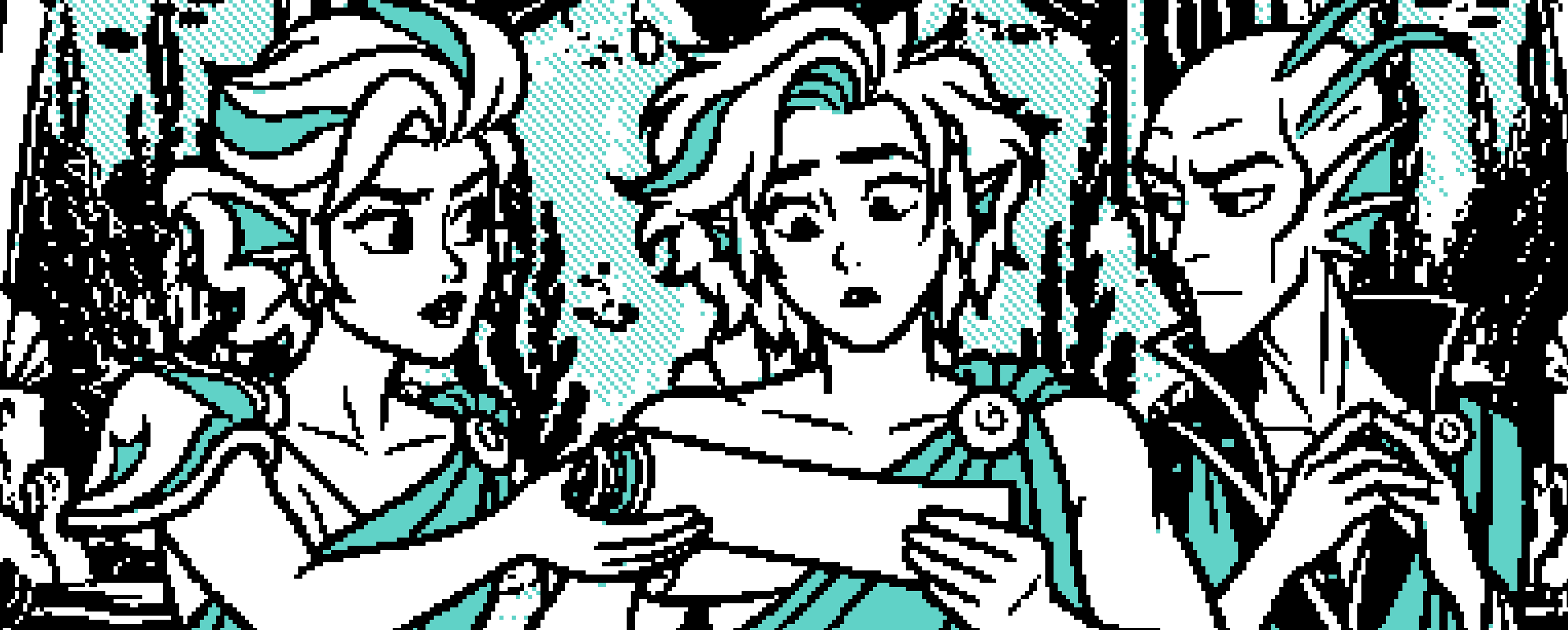Ego, Fabula et un Sirénien dans une scène narrative de Ego Fabula Retro